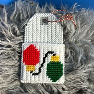 Christmas Gift Card Holder Handmade – White Holiday Lights Theme – Festive